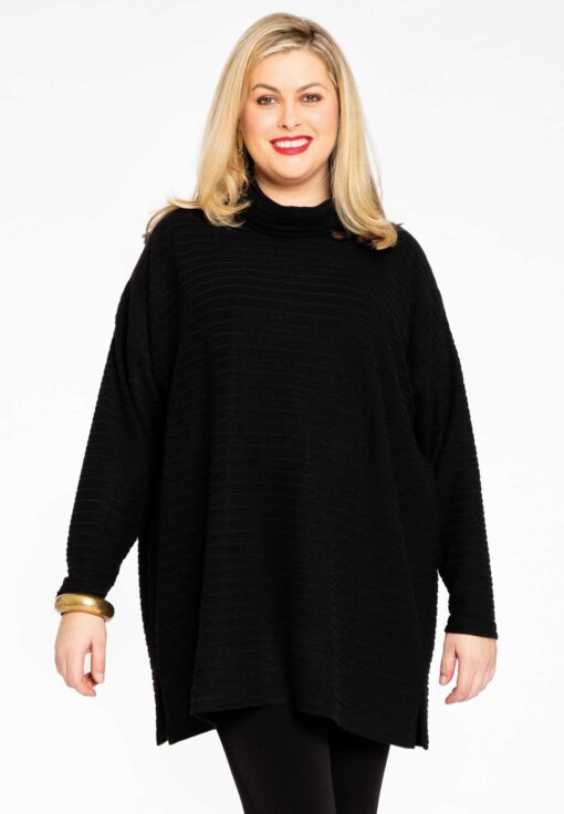 Yoek Pullover high neck | Zwart | Maat 58/60