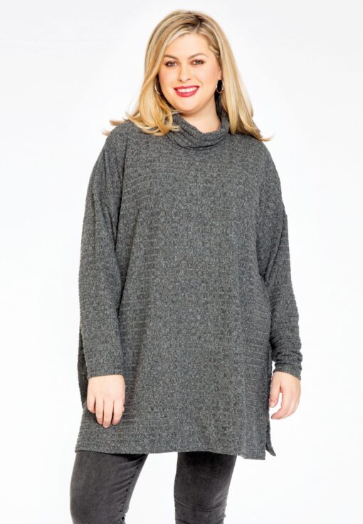 Yoek Pullover high neck | Grijs | Maat 58/60