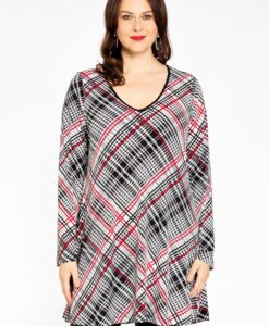 Yoek Tuniek wide bottom CHECK | Zwart | Maat 38/40