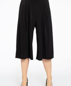 Yoek Culotte met plooien | Zwart | Maat 46/48