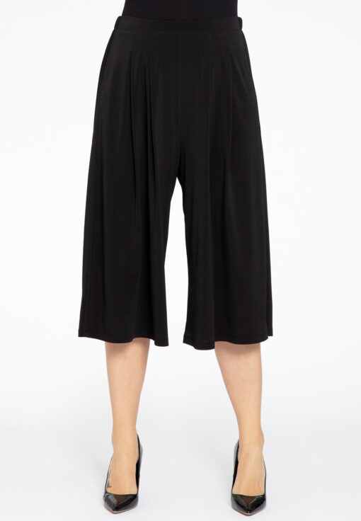 Yoek Culotte met plooien | Zwart | Maat 46/48
