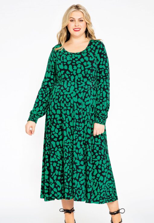 Yoek Midi-jurk BELLA | Zwart | Maat 50/52