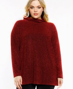 Yoek Shirt A-lijn turtle neck | Rood | Maat 38/40