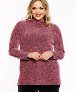 Yoek Shirt A-lijn turtle neck | Roze | Maat 46/48