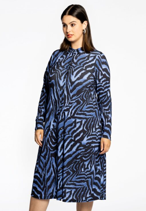Yoek Blouse midi KAMEO | Blauw | Maat 54/56