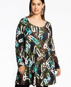 Yoek Tuniek wide bottom AMY | Zwart | Maat 42/44