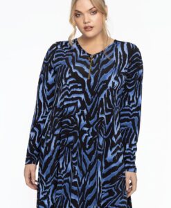 Yoek Tunic wide bottom zip KAMEO | Blauw | Maat 38/40