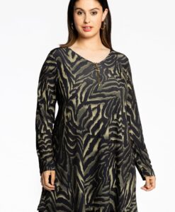 Yoek Tunic wide bottom zip KAMEO | Groen | Maat 54/56