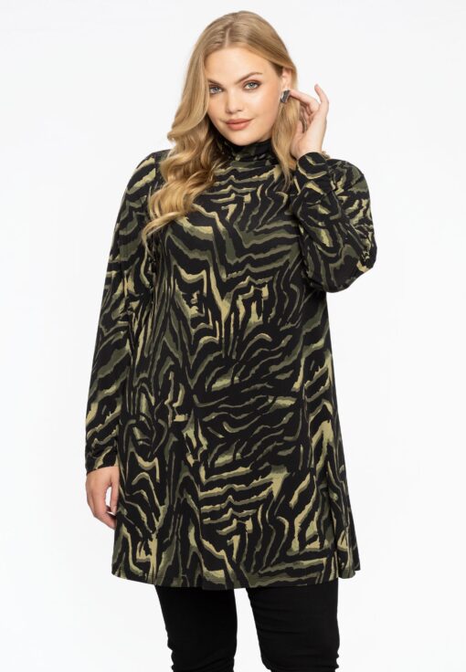 Yoek Tuniek wide bottom turtleneck KAMEO | Groen | Maat 38/40