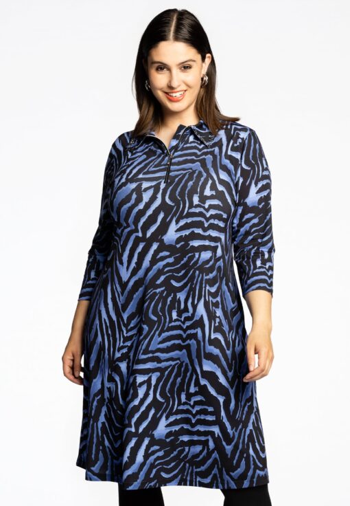 Yoek Dress A-line strass KAMEO | Blauw | Maat 38/40