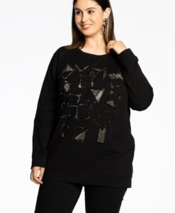 Yoek Sweater strass Cube | Zwart | Maat 54/56