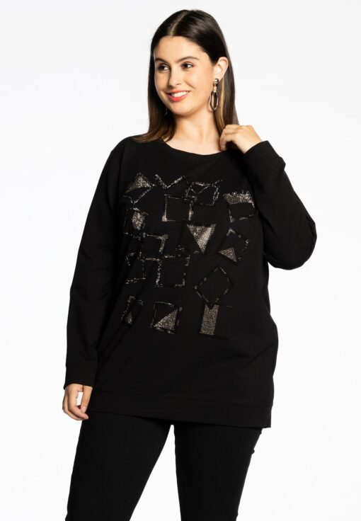 Yoek Sweater strass Cube | Zwart | Maat 54/56