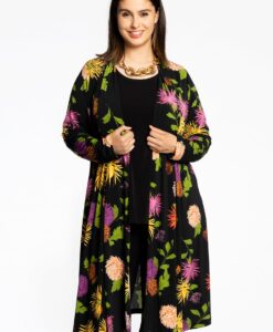 Yoek Vest geplooid CHRYSANT | Zwart | Maat 54/56