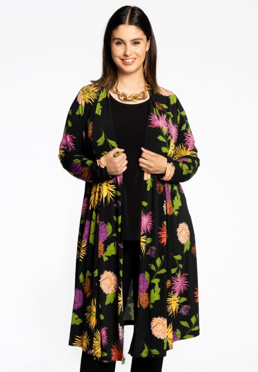 Yoek Vest geplooid CHRYSANT | Zwart | Maat 54/56