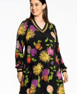 Yoek Tuniek wide bottom CHRYSANT | Zwart | Maat 42/44