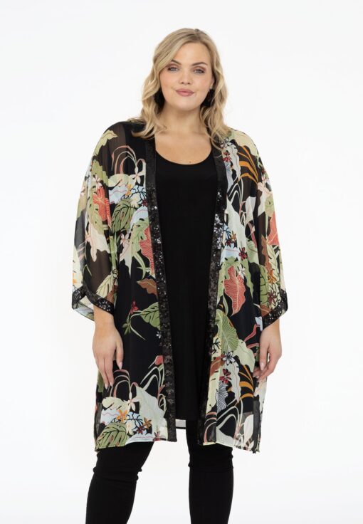 Yoek Kimono ZAZOE | Zwart | Maat 54/56