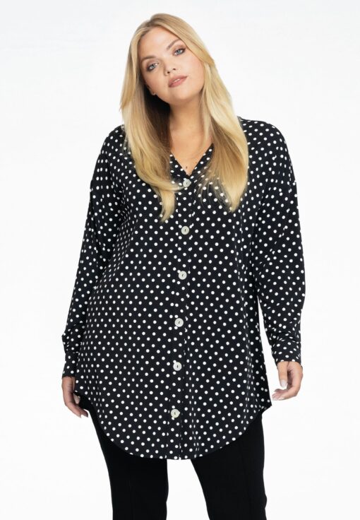 Yoek Blouse wijd | Zwart | Maat 46/48