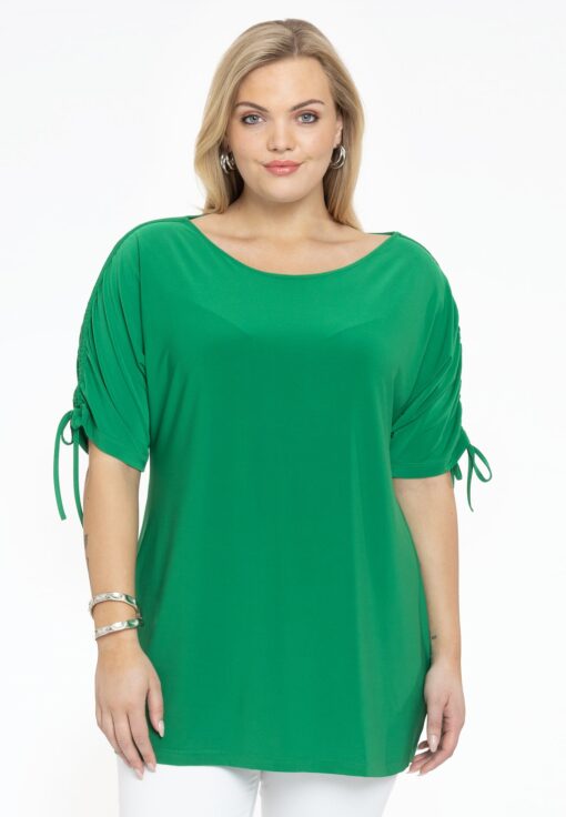 Yoek Tuniek met plooien | Groen | Maat 54/56
