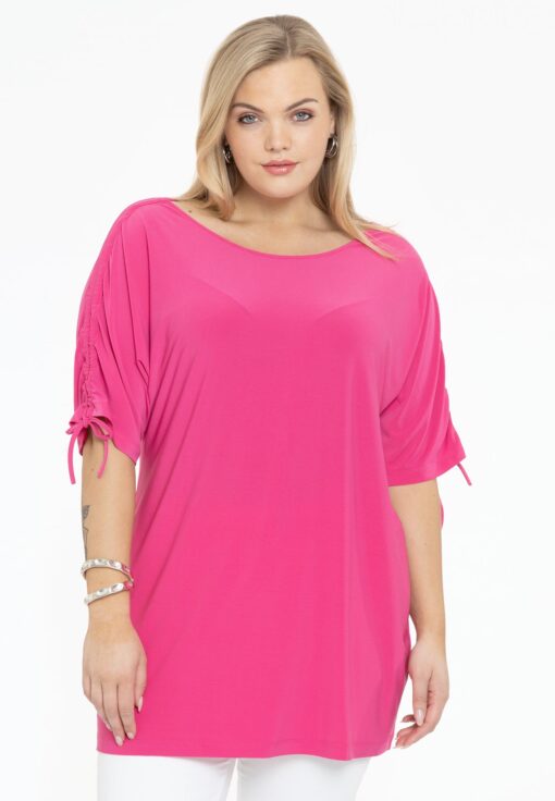 Yoek Tuniek met plooien | Roze | Maat 46/48