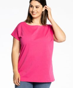 Yoek T-shirt kapmouwen | Roze | Maat 46/48