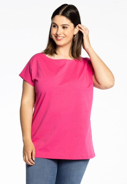 Yoek T-shirt kapmouwen | Roze | Maat 46/48
