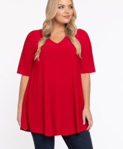 Yoek Tuniek Swing short sleeve | Rood | Maat 50/52