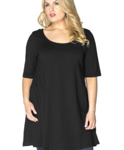 Yoek Tuniek wide bottom | Zwart | Maat 38/40