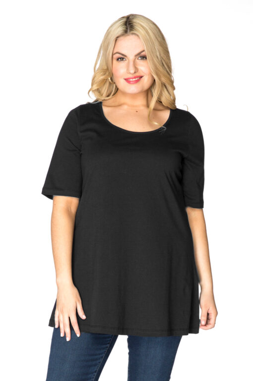 Yoek Tuniek flare | Zwart | Maat 42/44