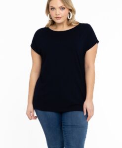 Yoek T-shirt kapmouwen wijd | Blauw | Maat 38/40