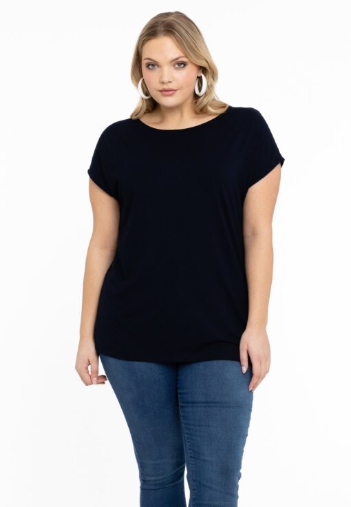 Yoek T-shirt kapmouwen wijd | Blauw | Maat 38/40