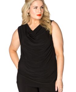 Yoek Top watervalhals | Zwart | Maat 38/40
