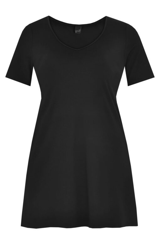 Yoek T-shirt lang | Zwart | Maat 46/48