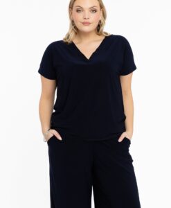 Yoek T-shirt v-hals | Blauw | Maat 42/44