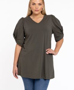 Yoek Tuniek flare met pofmouwen | Licht Groen | Maat 42/44
