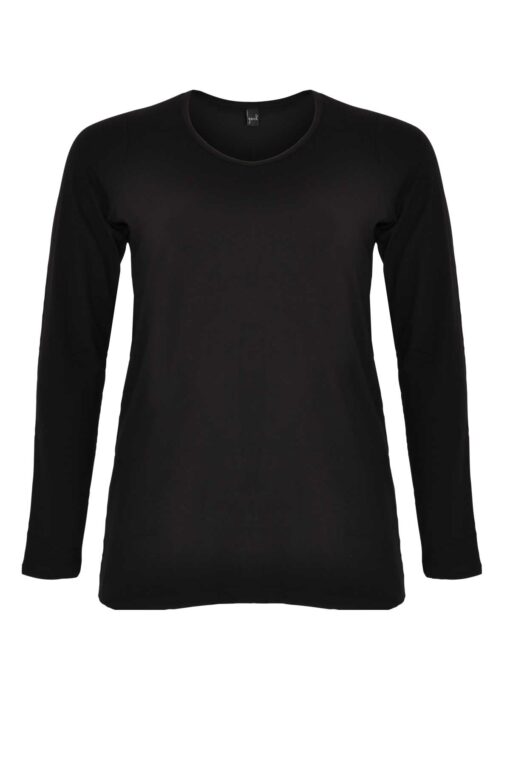 Yoek Long sleeve shirt | Zwart | Maat 46/48