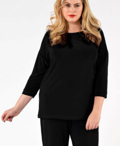 Yoek Shirt wide driekwart mouwen | Zwart | Maat 46/48