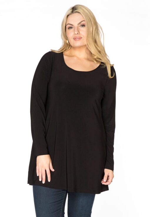 Yoek Tuniek lange mouwen flare | Zwart | Maat 58/60