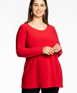 Yoek Tuniek lange mouwen flare | Rood | Maat 50/52