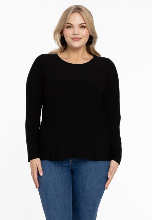 Yoek Shirt long sleeve | Zwart | Maat 42/44