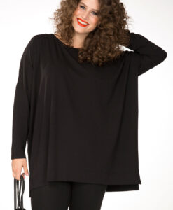 Yoek Shirt lange mouwen wijd | Zwart | Maat 42/44