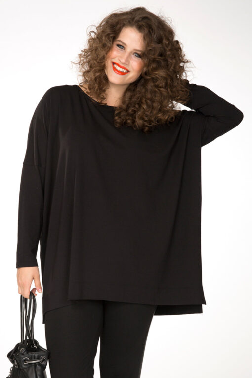 Yoek Shirt lange mouwen wijd | Zwart | Maat 42/44