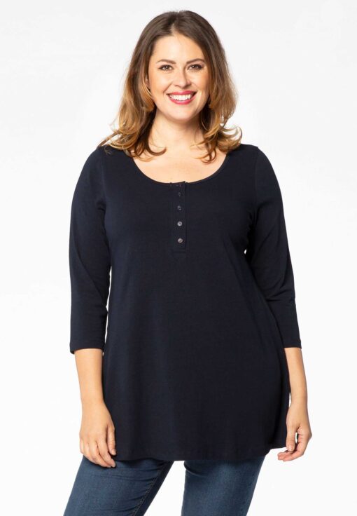 Yoek Tuniek flare fit knopen | Blauw | Maat 42/44