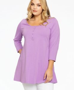 Yoek Tuniek flare fit knopen | Licht Paars | Maat 38/40