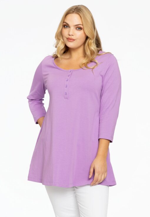 Yoek Tuniek flare fit knopen | Licht Paars | Maat 38/40