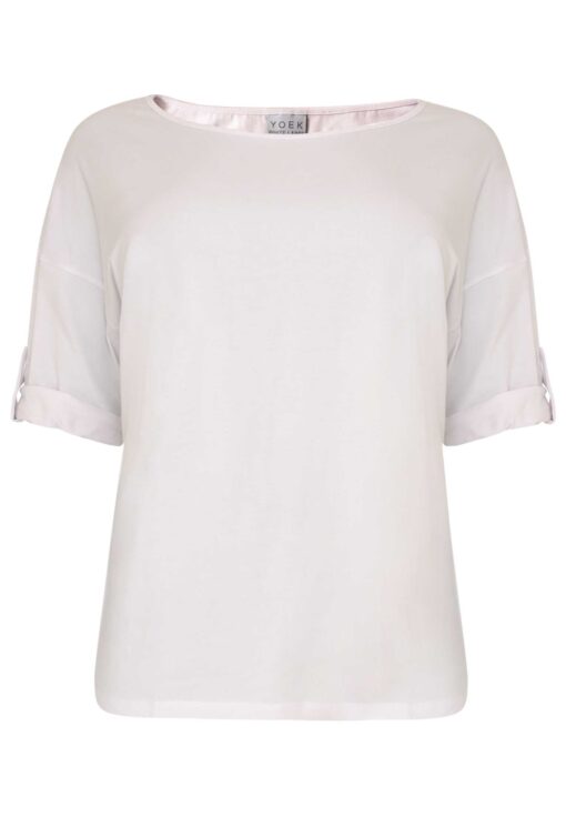 Yoek Shirt roll-up sleeves ORGANIC | Wit | Maat 50/52