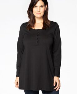 Yoek Tuniek flare knopen | Zwart | Maat 42/44