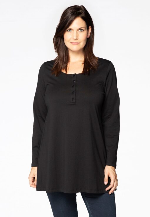 Yoek Tuniek flare knopen | Zwart | Maat 42/44