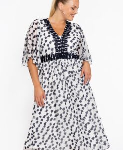 Yoek Jurk met kant PEGGY | Beige | Maat 46/48