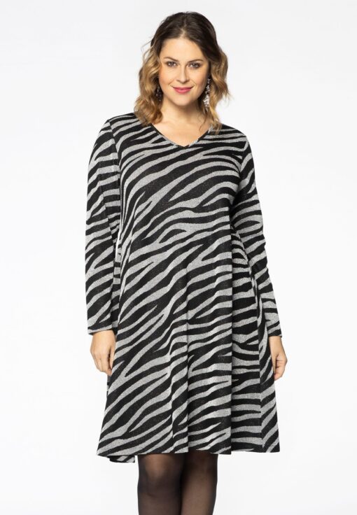Yoek Jurk lurex | Zwart | Maat 46/48