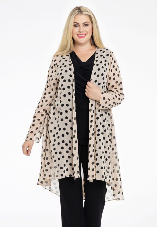 Yoek Cardi-blouse POLKA | Beige | Maat 42/44